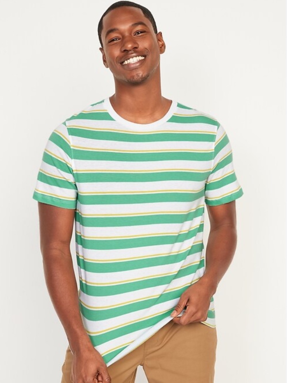 Old Navy Soft-Washed Striped Crew-Neck T-Shirt Aqua Stripe